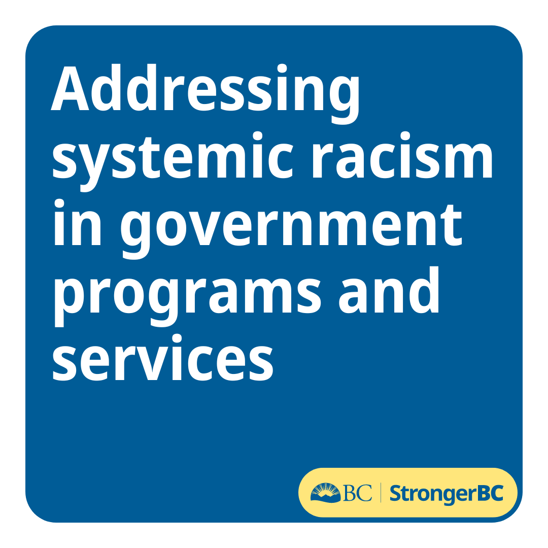 Over the last two years, thousands of people shared their experiences of racism & discrimination, shedding light on how government can remove barriers to our programs & services. Now we're taking action to track & address systemic racism in public spaces like hospitals & schools.