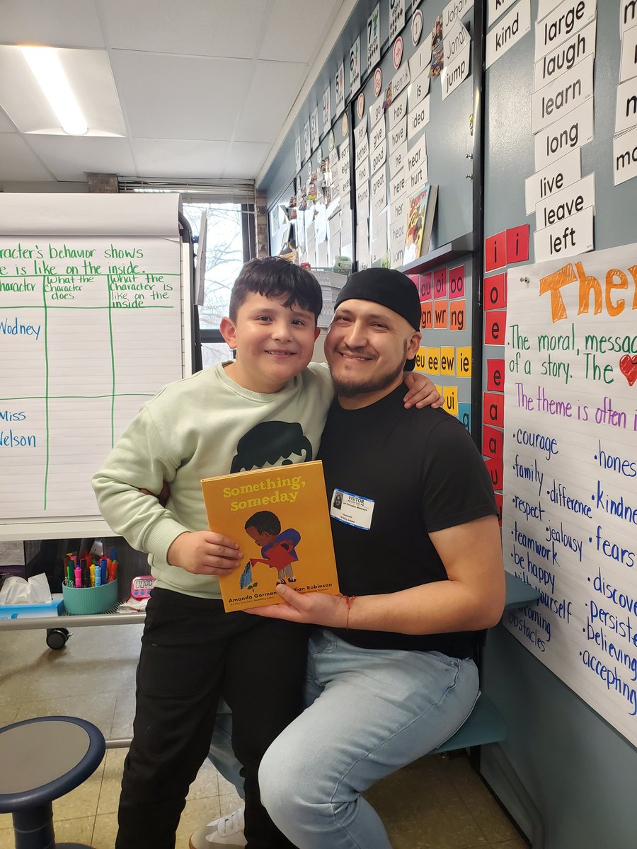 Today, our guest reader was Mr. Gonzalez! He works on putting color paint protection film on cars. He discussed how he needs to be precise with his measurements. He read & donated a great book about the Earth. He also donated pens to each student!

@ccsd21riley 
#21learns