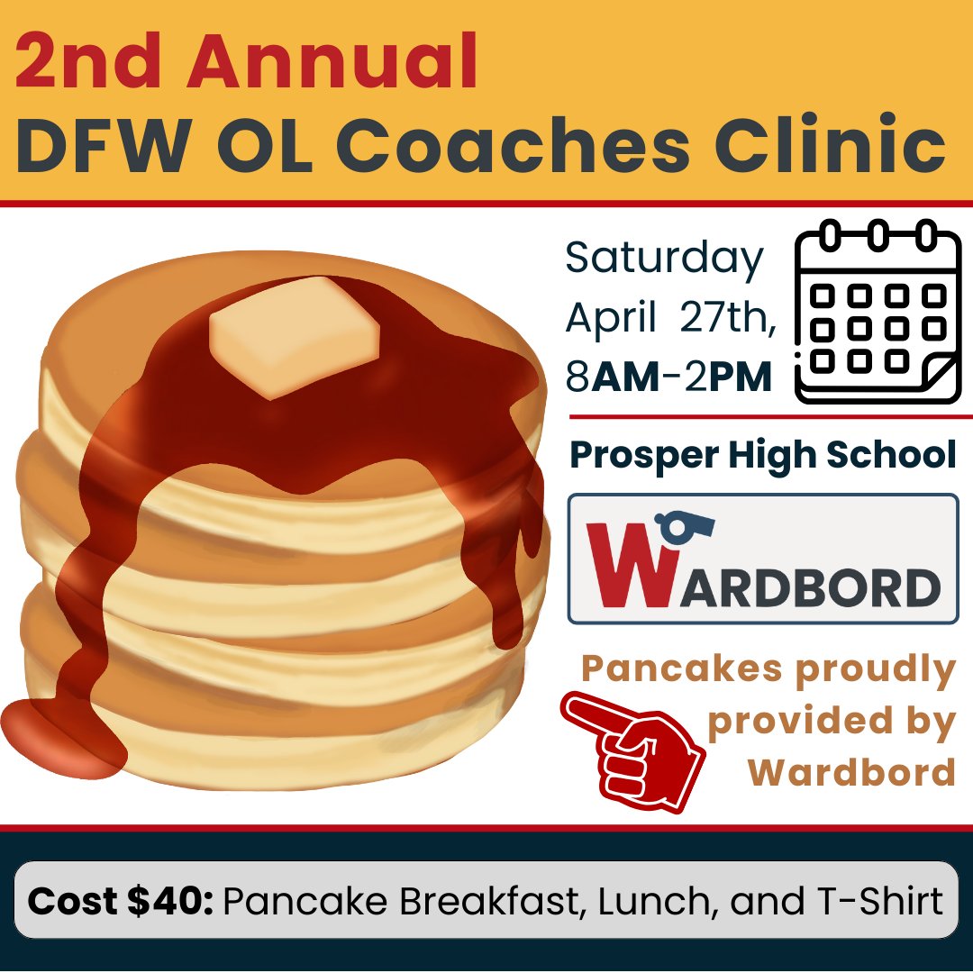 @CoachSteamroll this is going to be legit! Check it out at olcoachesclinic.com 👈 Pancakes for everybody! 🥞