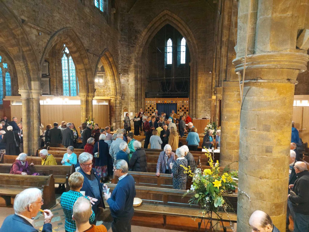 bloxbatts's tweet photo. A privilege to be at tonight's event to mark the blessing of the new redevelopment of St Mary's, Bloxham, with its distinctive curved screens at the West End, accommodating toilets and a kitchen. Great to see the church's 1583 Breeches Bible on display too. https://t.co/Ycov2QzIm3