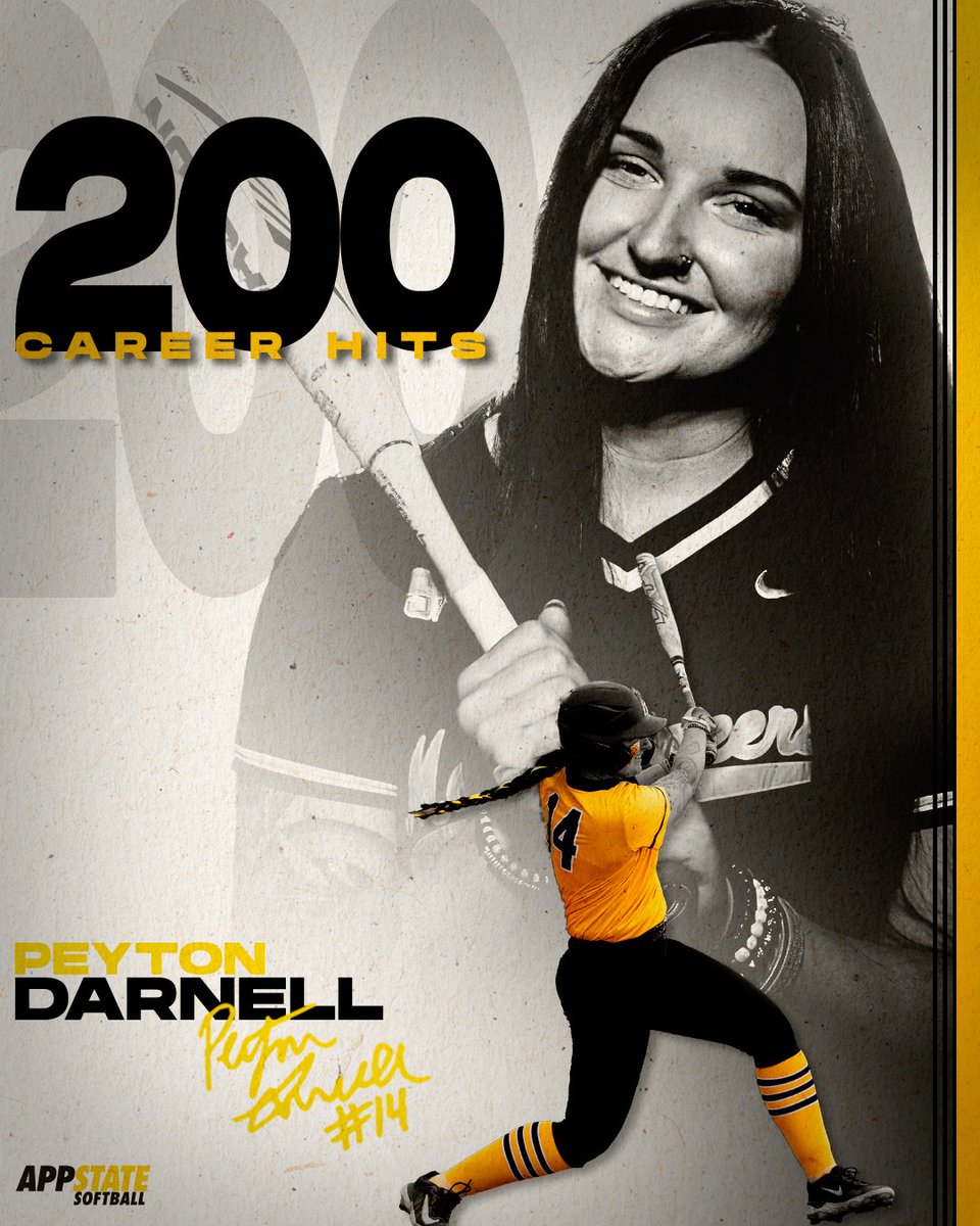 All she does is hit! 🤩 Peyton Darnell has become the second Mountaineer this season to reach 200 career hits! ⛰️🥎