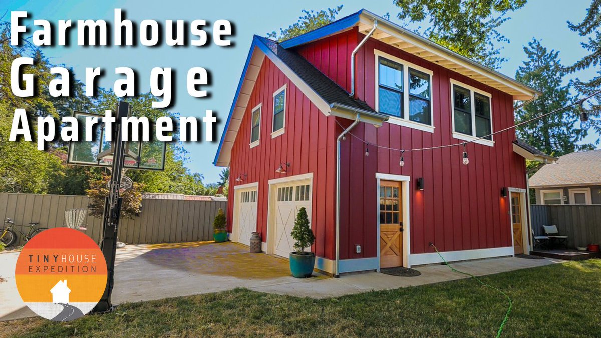 Is it a Tiny Barndominium or Garage Apartment?? 
👉Watch the tour of this 500 Sqft Home plus our design ideas for how to make it even better for full-time living: youtu.be/1yHKAPsuwec?si… 🏡 #tinyhome #smallhome #adu #smallspacedesign