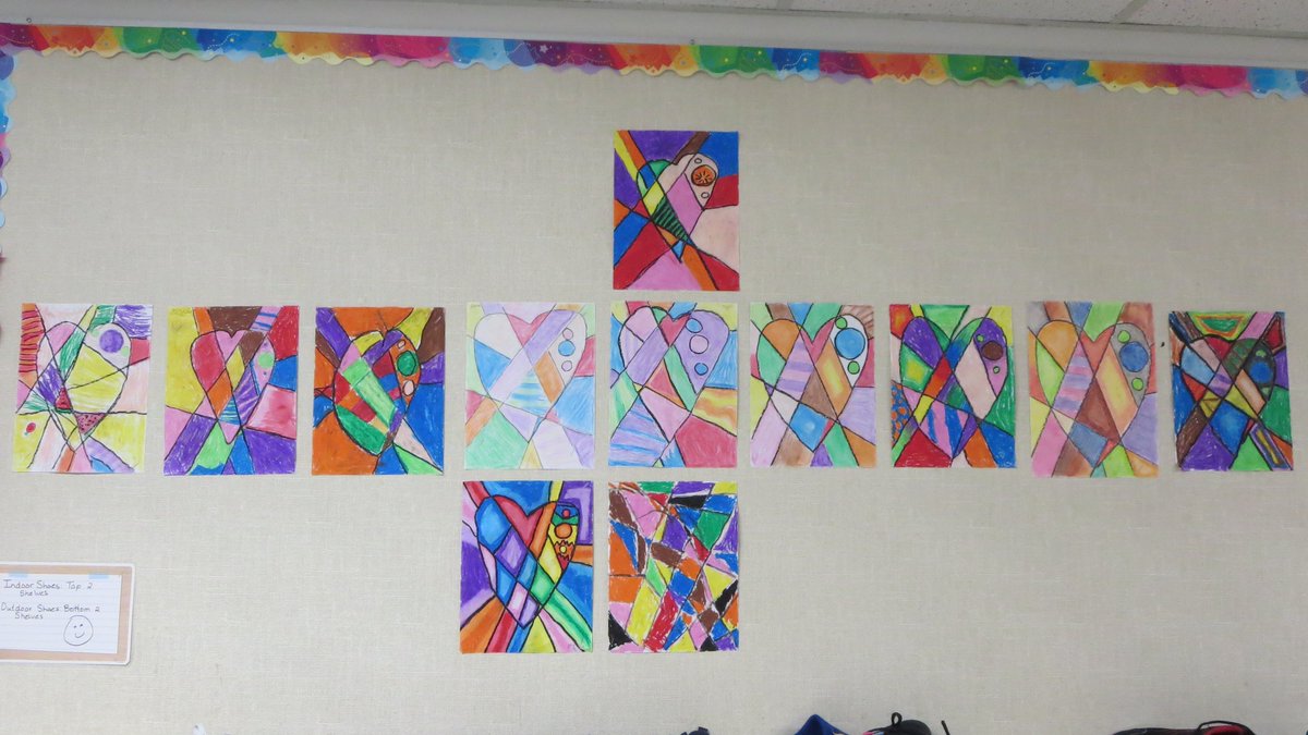 OLOF_CCSD's tweet photo. #Flashback Friday 🎨🌈 Grade 4 students unleashed their #creativity and created this amazing heart artwork using oil pastels and vivid colours in #February. Let’s celebrate their imagination and talent! 💖🌟#CCSDedu https://t.co/VvuGec71x8