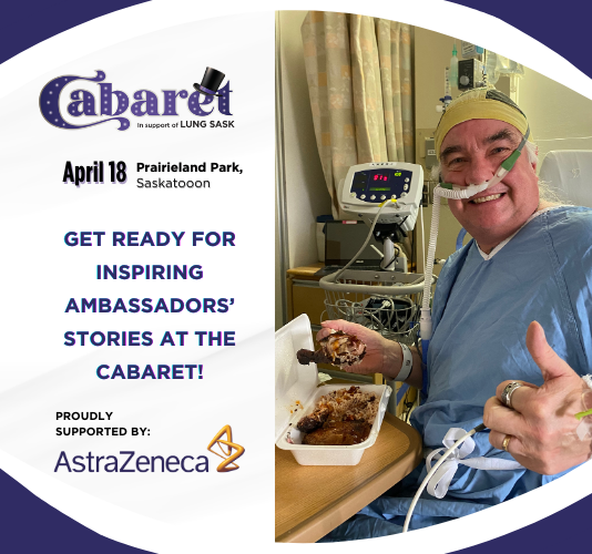 We're honoured to have our Lung Ambassadors share their inspiring stories at the Cabaret! More than just entertainment, our goal is to shine a spotlight on lung health with this event. THANK YOU to @AstraZenecaCA for their generous support. LungSask.ca/Cabaret.