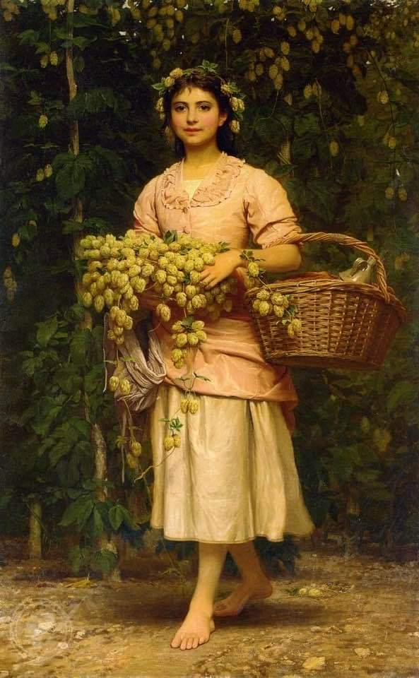 Charles Edward Perugini (Italian 1839-1918) ‘el Recolector de Lúpulo’ (the Hop Collector)