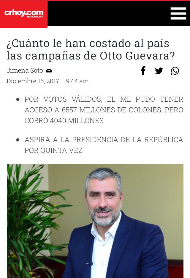SoyunChris's tweet image. Gracias @EdPolicyReview por el dato.
Otto le ha costado al país más de 
4000 millones de colones en aspiraciones presidenciales.

(Sin sumarle los millones que estafó el Movimiento Libertario y la deuda que tiene con la CCSS)
