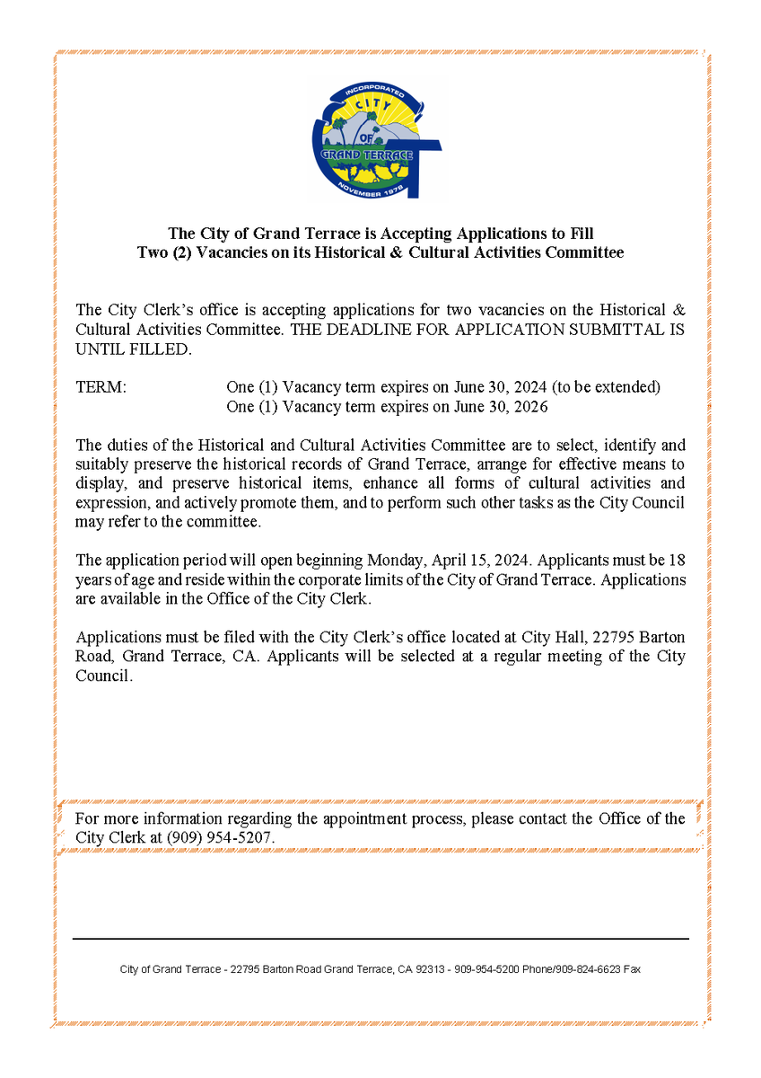 Grand Terrace, CA (@cityofgt) on Twitter photo 