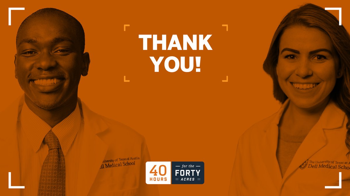 We are inspired by our community’s generosity — thanks to you, #DellMed raised $79,865 for scholarships during #UT40for40! Whether you made a gift, shared a post or cheered us on during the 40 hours, thank you.