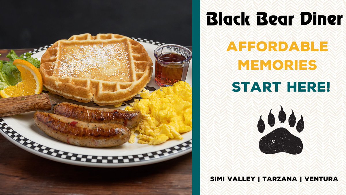 Experience affordable deliciousness at Black Bear Diner in Simi Valley, Tarzana, and Ventura. Whether it's a celebration or an 'ordinary Monday,' our cozy cave and friendly service are ready for you. 🍽️🐻 Visit blackbeardiner.com #ad