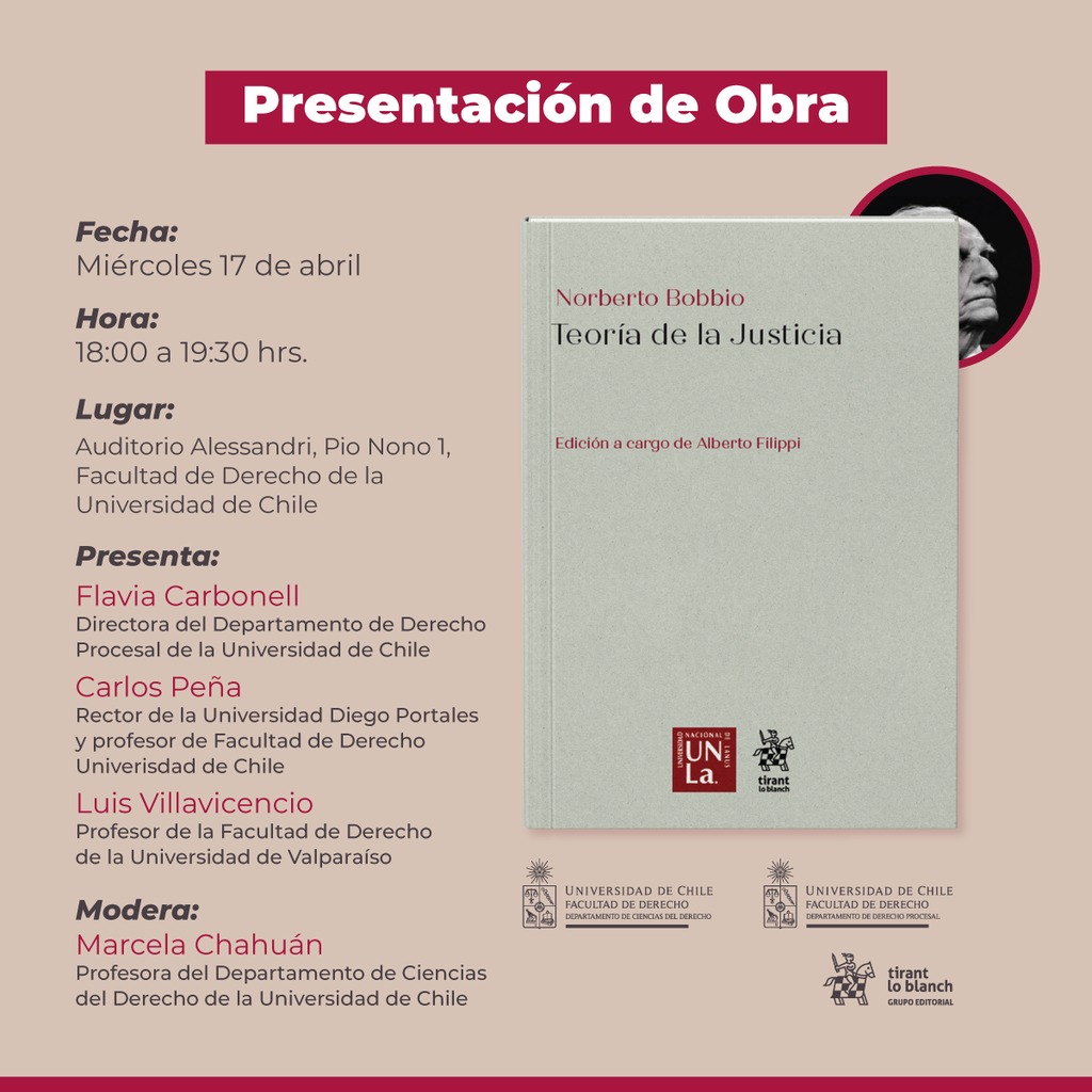 Extendemos invitación a la presentación del libro "Teoría de la Justicia" de Norberto Bobbio. 

Más información:
👉 cifde.cl/2024/04/12/pre…