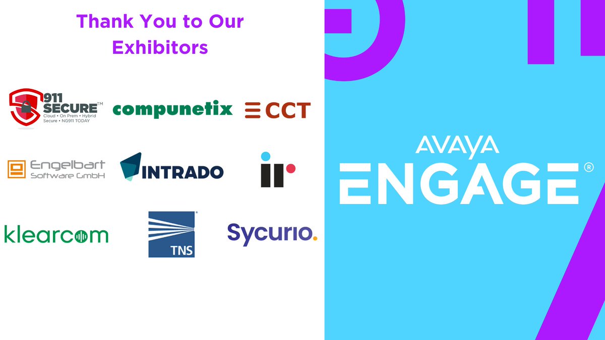 We are excited to welcome our Exhibitor Sponsors to #AvayaENGAGE, thank you for your partnership and we look forward to seeing you in Denver, CO! Looking to meet with any of our partners? Register now: bit.ly/3JcHAIh