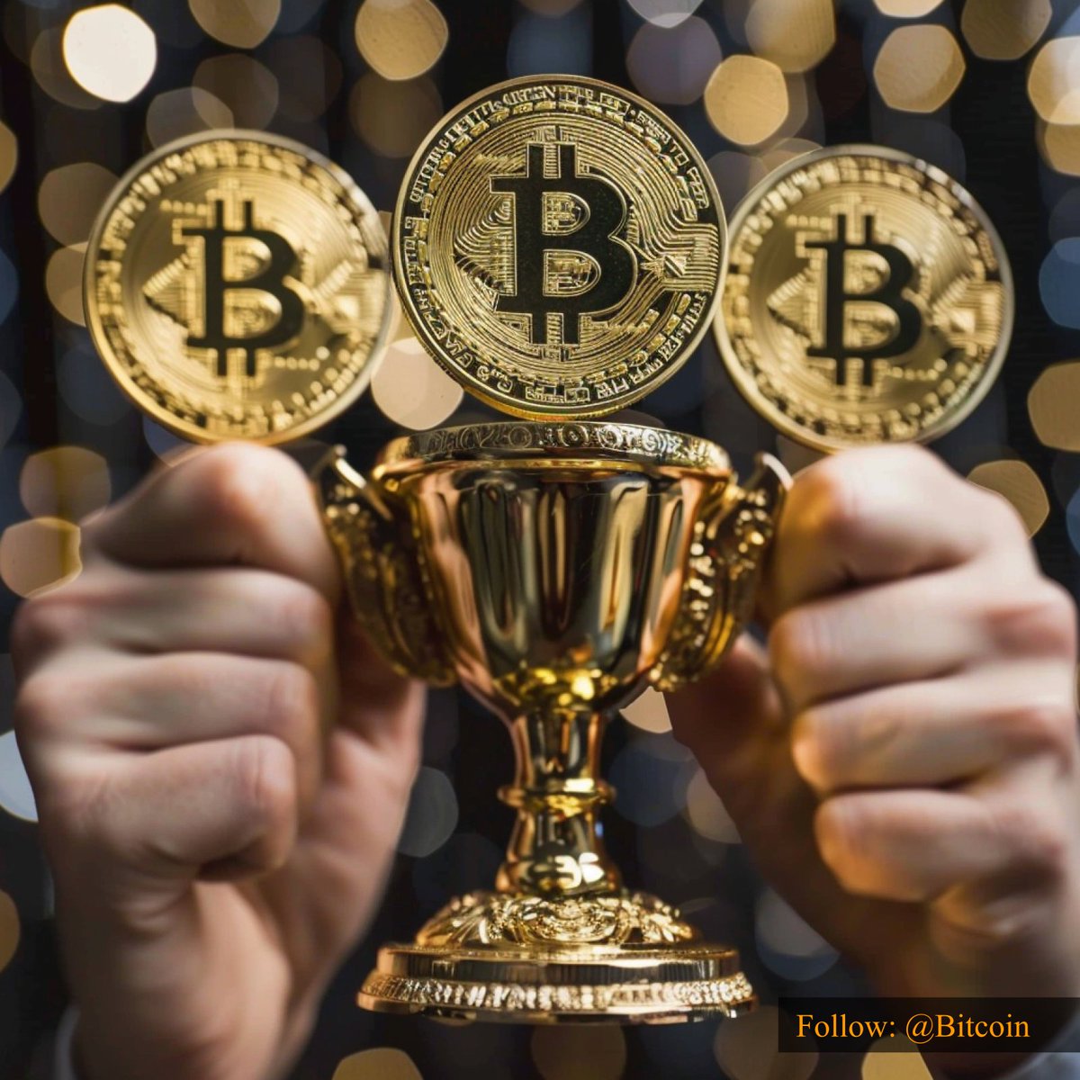 A Trophy of Innovation, Symbolizing Triumph in the Digital Financial Arena. 🏆💻💰 #Bitcoin
