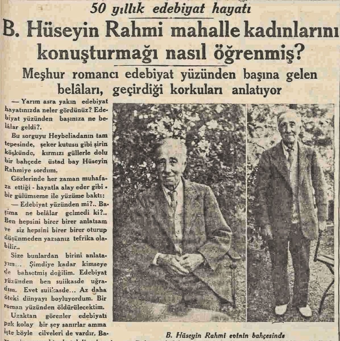 Hüseyin Rahmi 'Şıpsevdi' romanı yüzünden öldürülmek istenmiş! (1935)