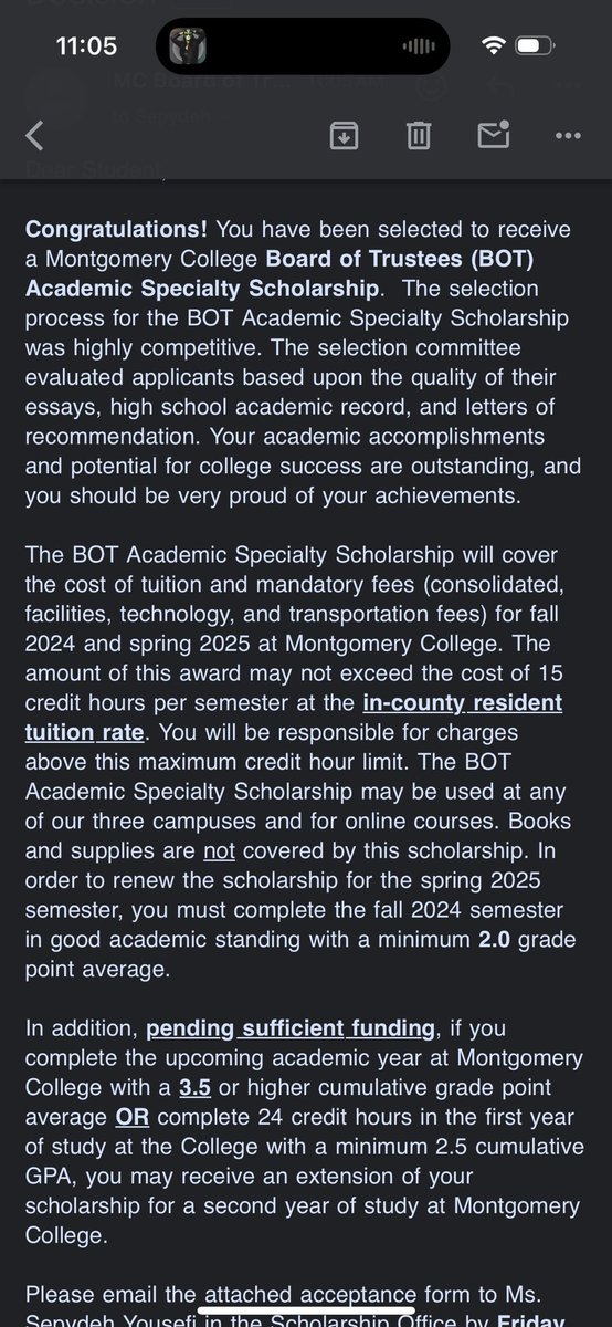 Extremely proud of be selected as a recipient of the Board of Trustees Scholarship at Montgomery College, covering the full cost of tuition and mandatory fees <a href="/MCBaseball20/">Montgomery College Baseball (MD)</a> <a href="/MC_Raptors/">MC Raptors</a> <a href="/Coach__Grass/">Austin Grass</a> <a href="/RMHS_Hardball/">Richard Montgomery HS Baseball</a> <a href="/Coach_Gottlieb/">Coach Gottlieb</a> <a href="/MikeConway79/">Mike Conway</a>