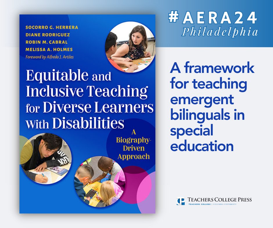 Join <a href="/SococoAtKSU/">Socorro Herrera</a> at 3:00pm in the TC Press booth 522 for a book signing for Equitable and Inclusive Teaching for Diverse Learners With Disabilities #AERA24

tcpress.com/equitable-and-…