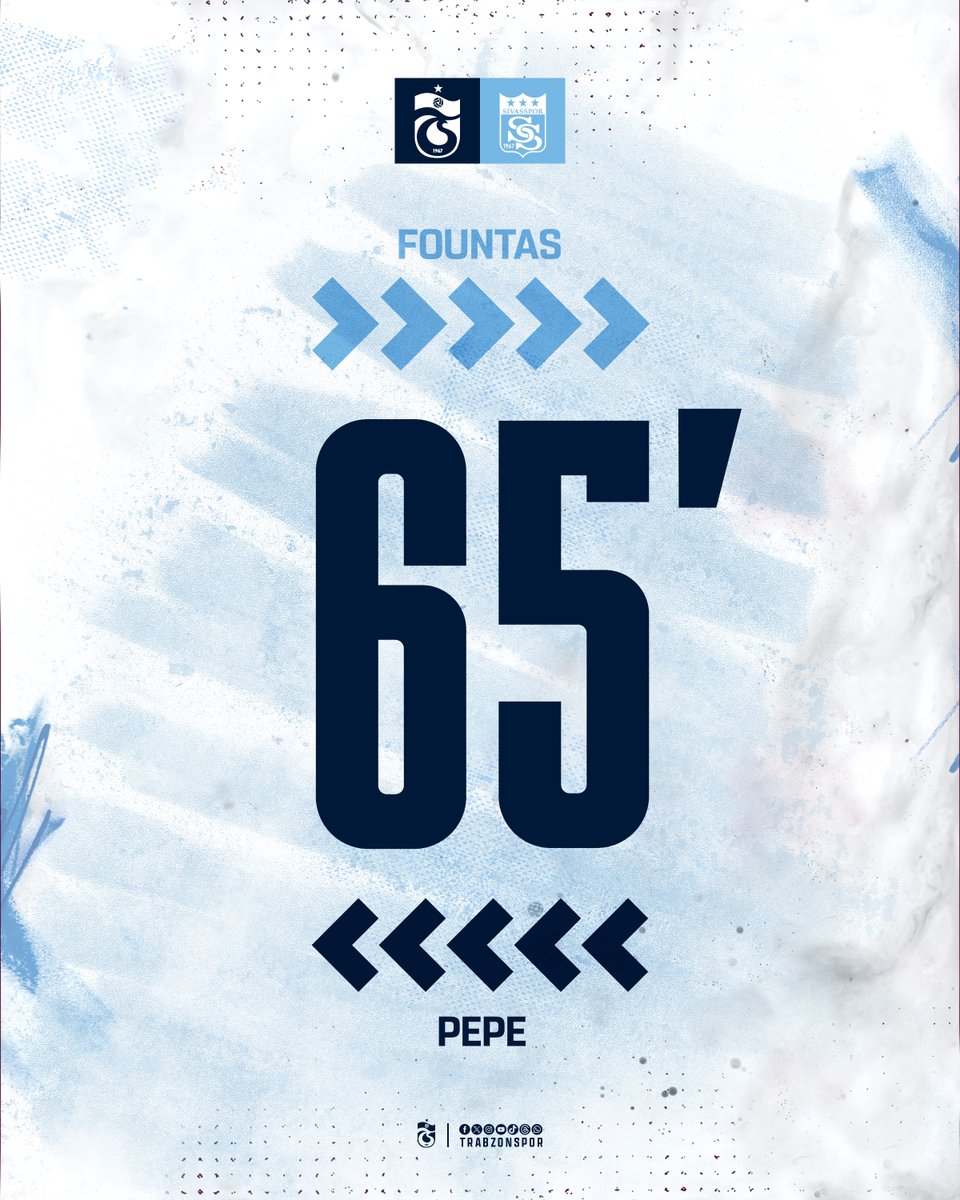 ⏱ 65' Takımımızda oyuncu değişikliği #TSvSVS 🟢 Fountas 🔴 Pepe 🟢 Fernandez 🔴 Berat