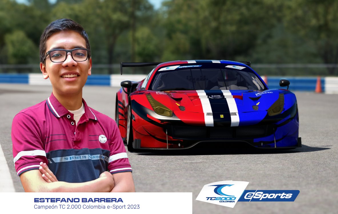Campeon de la categoria maxima. Estefano Barrera Temporada 2023 TC2000 Colombia eSports <a href="/tc2000colombia/">TC 2.000 Colombia</a>