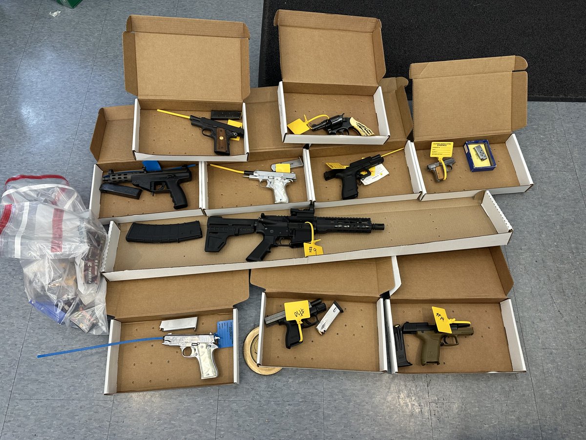 A CHP Retail Crime Task Force investigation ended in Oakland with hundreds of recovered stolen Apple products and numerous firearms. Also located a 3D printing machine used to make weapon modification switches for turning semiautomatic weapons into fully automatic firearms.
