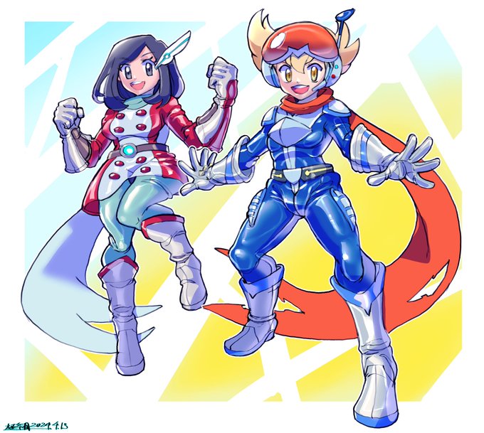 #ポケマスアートヒーローのジュン君とミヅキちゃん最高 