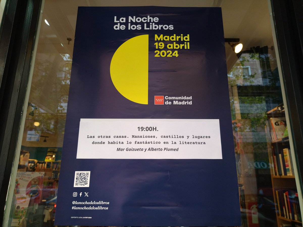 Por su trabajo, @albertobarbas y @MarGoizueta están especializados en literatura de fantasía, ciencia ficción y terror, pero también son historiadores y amantes de la cultura y la literatura en general. ¡Os esperamos el viernes 19! @lanochelibros #lanochedeloslibros #Alcorcón