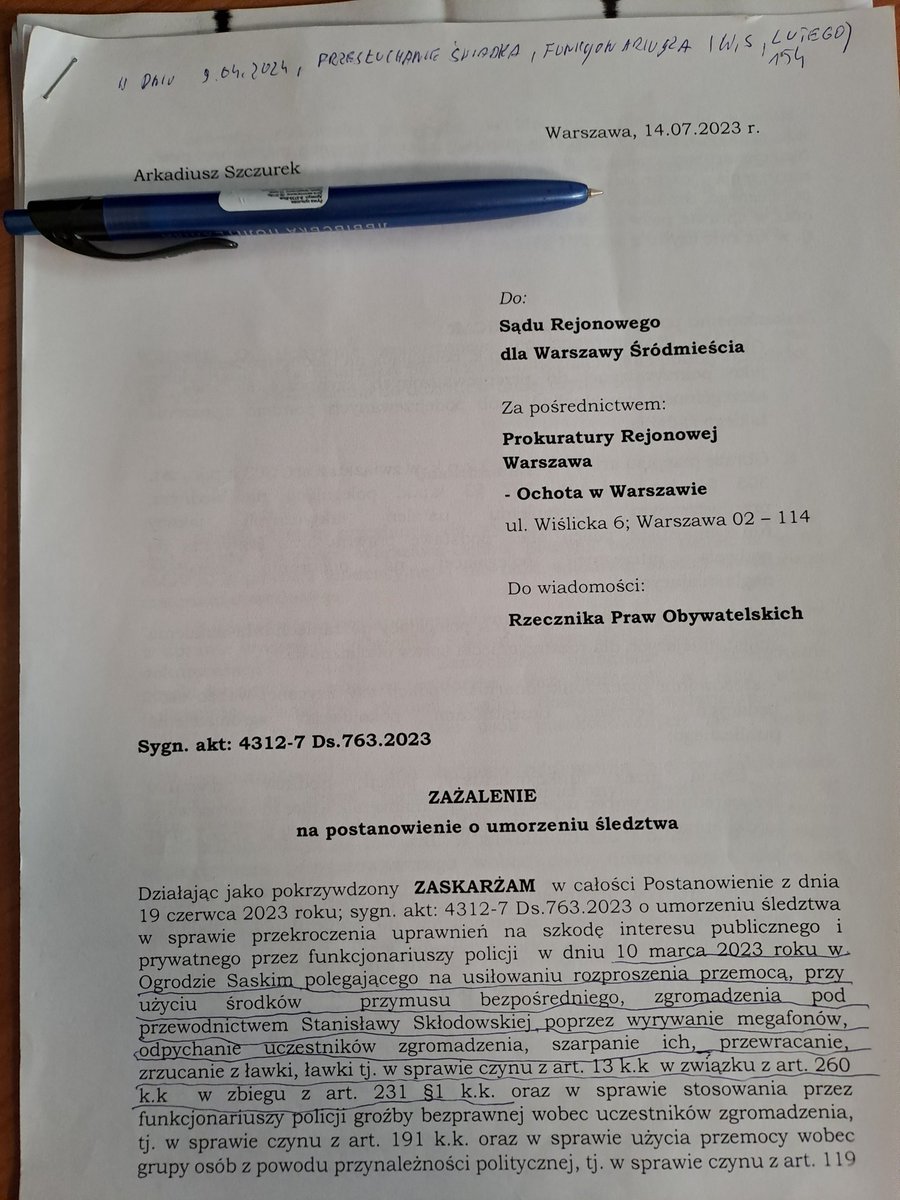 Kolejny dzień przesłuchań w Biurze Spraw Wewnetrznych przesłuchań funkcjonariuszy winnych pacyfikacji, legalnych, zgromadzeń 10go '23 Policjant mn wyjaśniał dlaczego notatki z interwencji pisane przez różnych funkcjonariuszy miały te same błędy faktograficzne i ortograficzne...😝