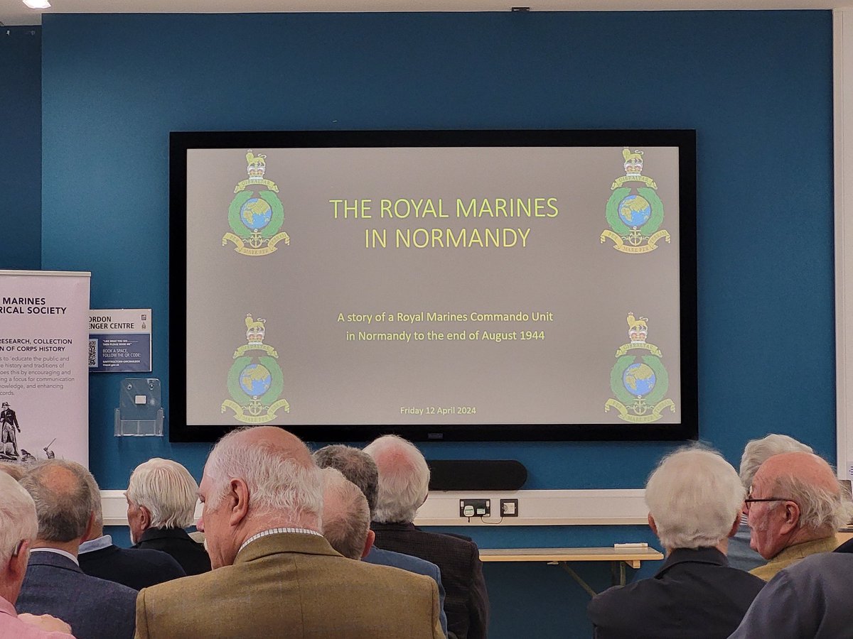 Superb talk today for RMHS on 46 (RM) Commando during the Normandy Campaign by Lt Col (retd) Eddie Parks