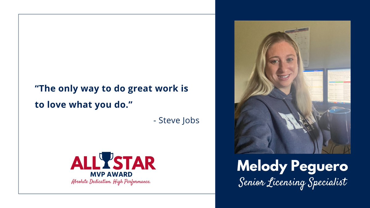 Melody Peguero, one of our MVPs for April and Senior Licensing Specialist, wants to make sure your day has a bright note. Check out one of her favorite quotes. #MVP #AbsoluteDedication