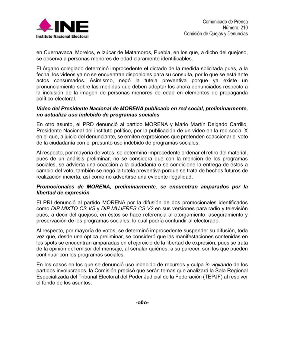 📑 #BoletínINE | Concede @INEMexico medidas cautelares en contra de dos funcionarios públicos. tinyurl.com/3hb733jk