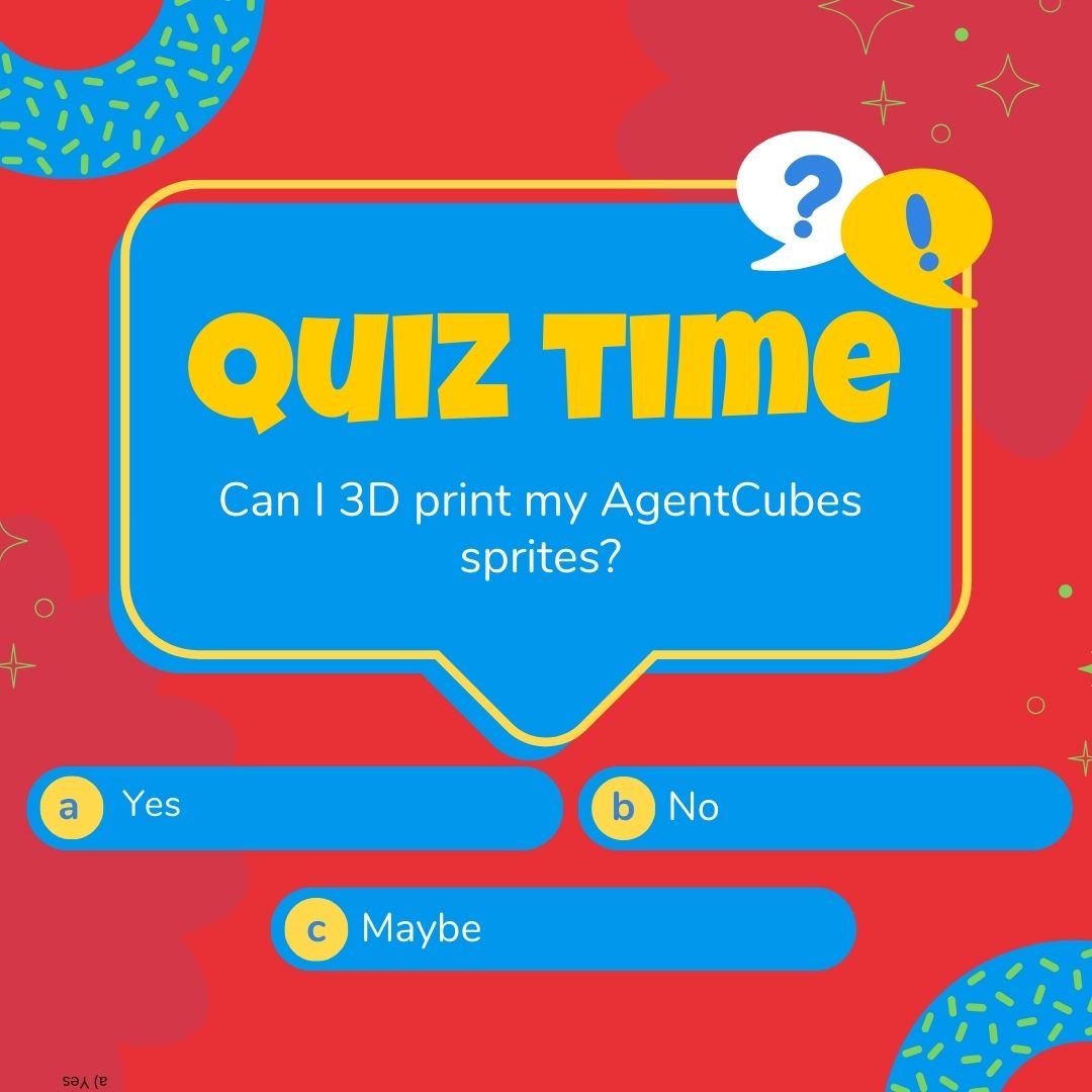 Hey everyone! Quiztime Friday! Put your answers in the comments and lets see how smart you are! 

#CSEd #CSforKids #coding #codinggames  #computerscience  #easytutorials  #codingforkids #codingisfun #education #linkinbio #computer #software #agentsheets #agentcubes #quiz