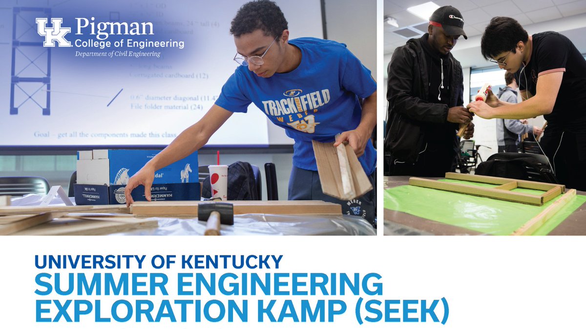 Did you know our partners at the @universityofky College of Civil Engineering host summer camps for rising high school seniors? Sign your student up by April 29! Learn more: engr.uky.edu/research-facul…