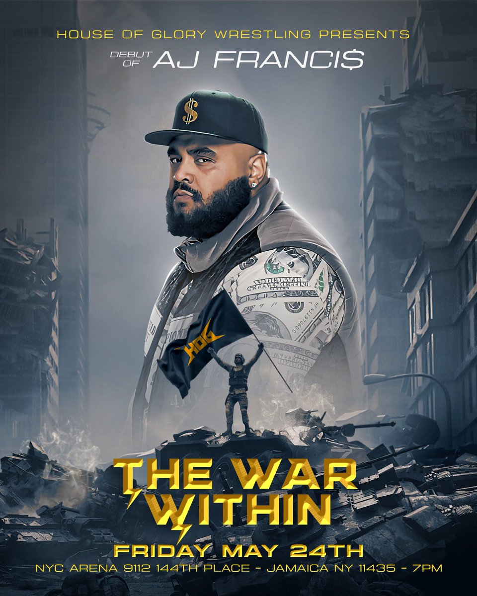 🔥BREAKING🔥 Friday, May 24th at #TheWarWithin @AJFrancis410 makes his HOG debut. But when the battle lines are drawn, who will he fight beside?! ⬇️ Tickets Available NOW ⬇️ tickettailor.com/events/houseof…