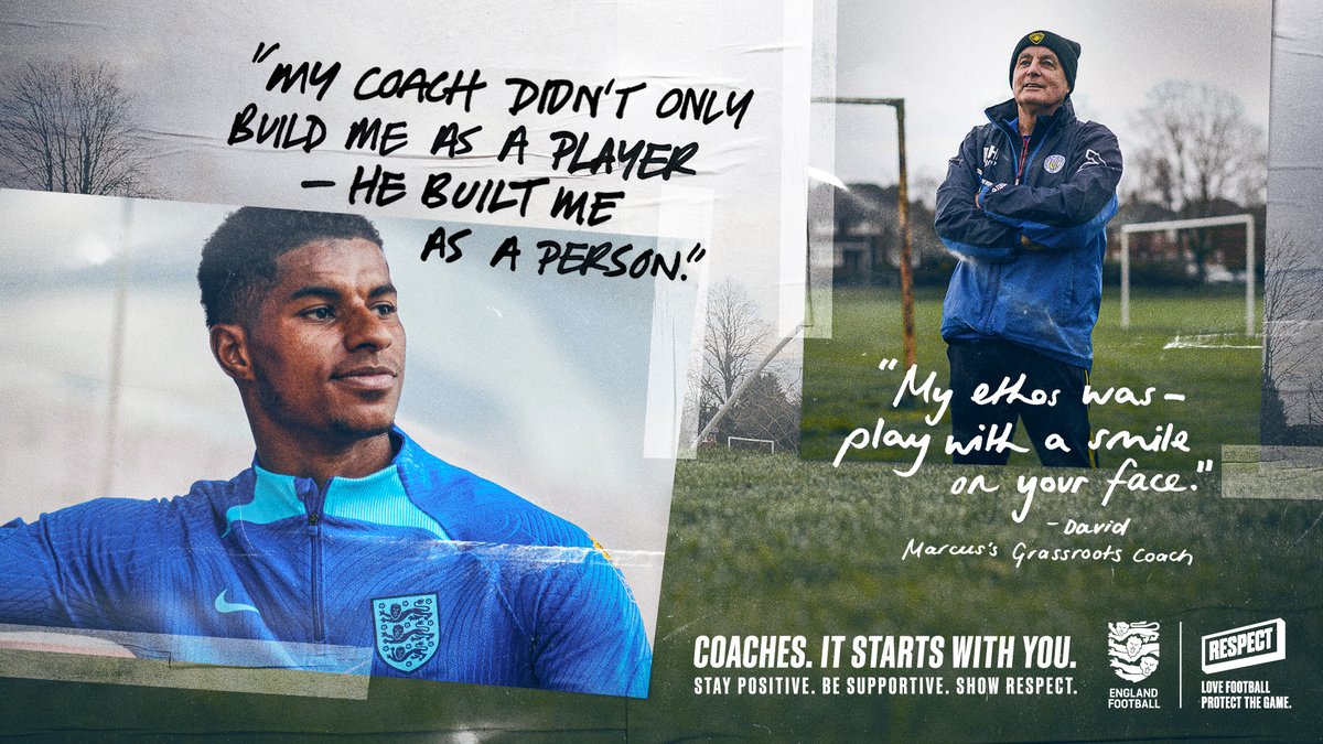 This one goes out to the coaches. Remember the example you set can make a big impact on your players lives. Stay positive. Be supportive. Show respect #ItStartsWithYou ⏩ englandfootball.com/respect