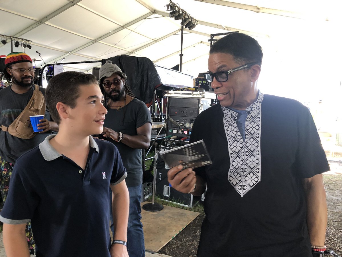 Happy birthday to the one and only @herbiehancock ! One of my first piano heroes and biggest influences! Here we are at the 2019 @NewportJazzFest #herbie #jazzlegend #herbiehancock #brandongoldberg