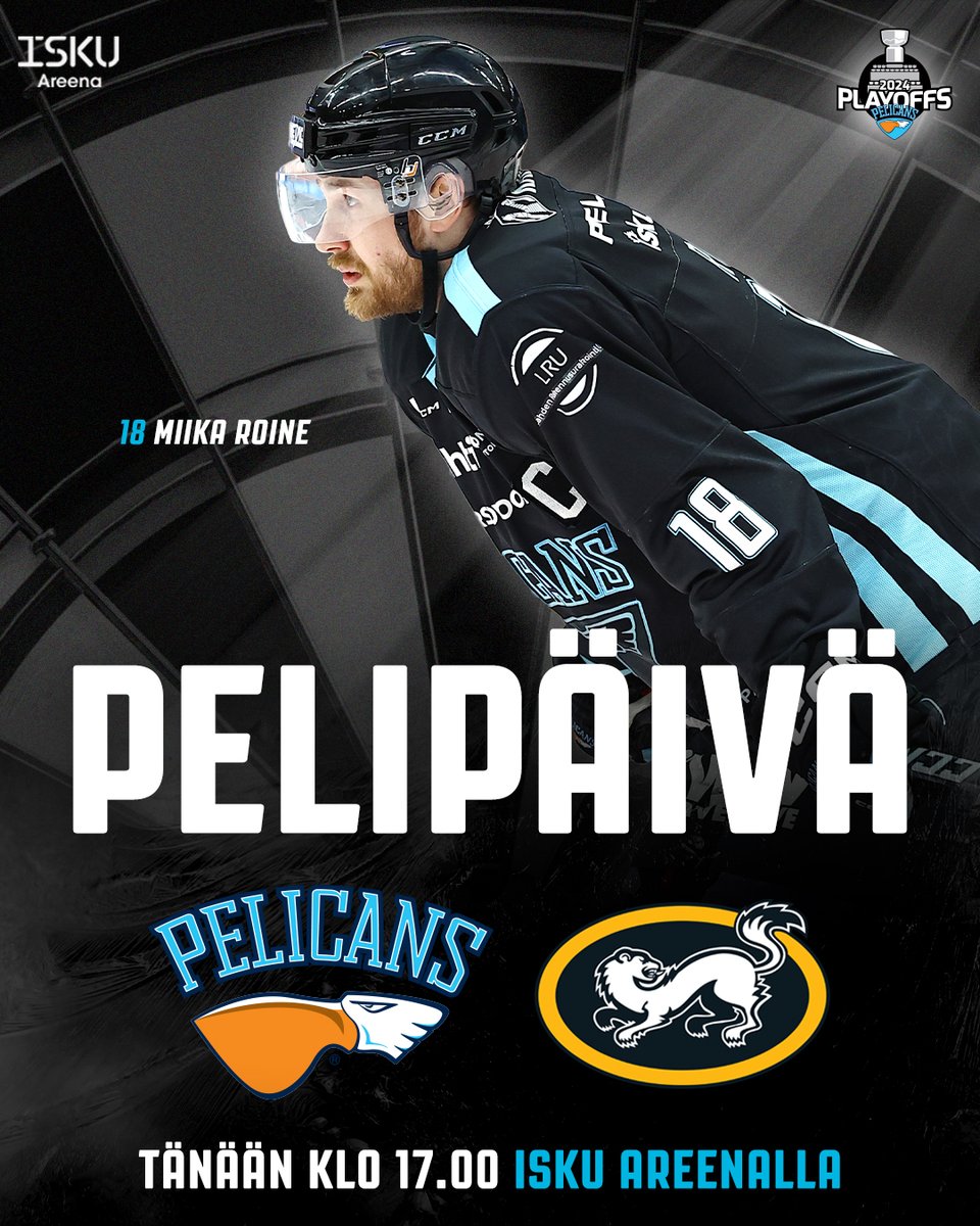 SEMIFINAALIT: GAME 5! 🔥 Pelicans-Kärpät tänään klo 17.00 Isku Areenassa! 🎟 lippu.fi/event/pelicans… 📺 @mtvkatsomo 📻 @radiovoima #PelicansFi #Liiga