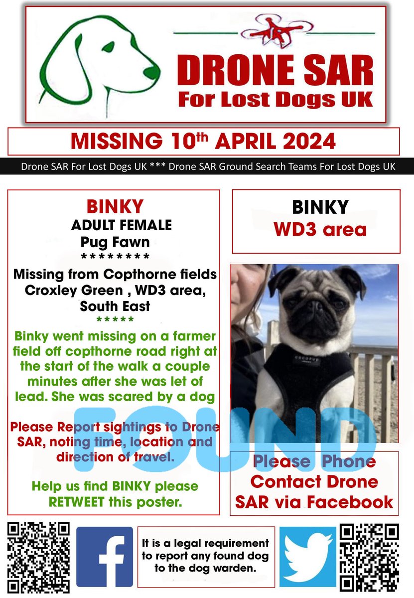 #Reunited BINKY has been Reunited well done to everyone involved in her safe return 🐶😀 #HomeSafe #DroneSAR