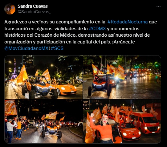 Que dice Sandra Cuevas que eran vecinos los que la acompañaron en su rodada nocturna 🤨 donde cerró vialidades y criculaban autos sin placas.