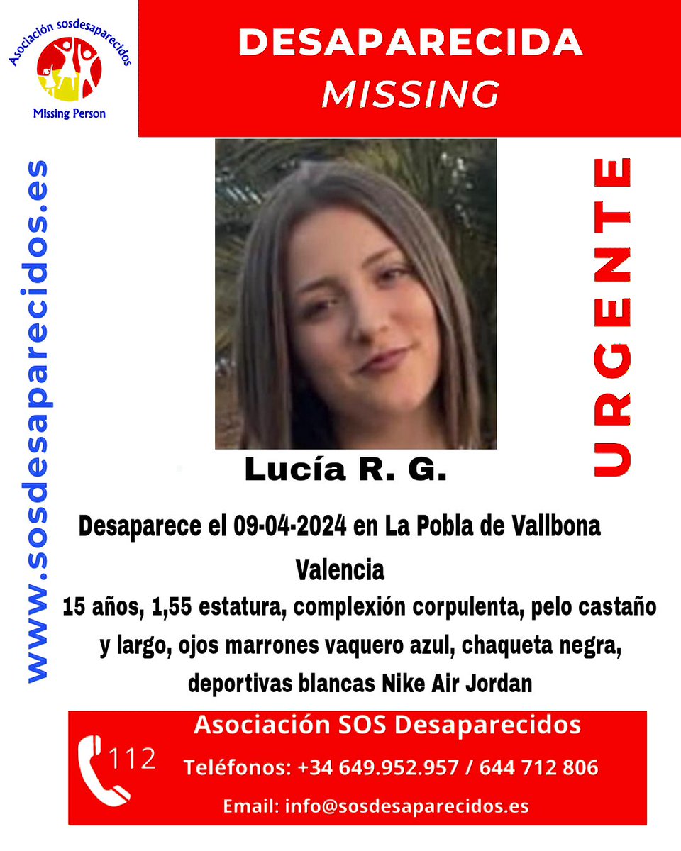 🆘 DESAPARECIDA 🟠 Persona vulnerable #desaparecido #sosdesaparecidos #Missing #España #LaPobladeVallbona #Valencia Síguenos @sosdesaparecido