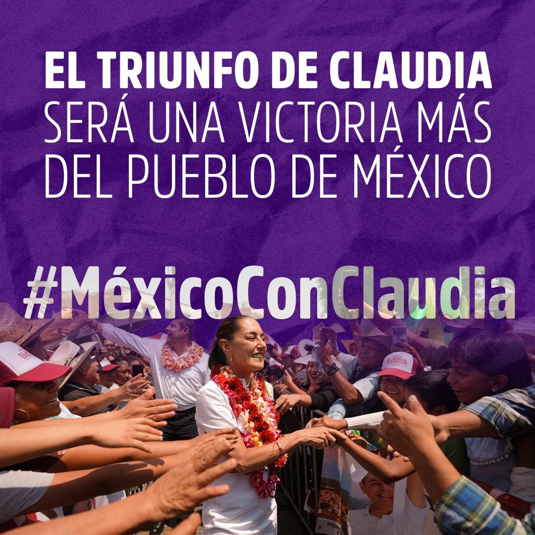 ¡Sigamos luchando por el México justo y próspero que merecemos! 🇲🇽

Con la Dra.@Claudiashein, las propuestas cobran vida y se convierten en realidad. 💜

¡El pueblo está con la Transformación! 🫶🏻

#MéxicoConClaudia
#ClaudiaPresidenta
#LaEsperanzaNosUne