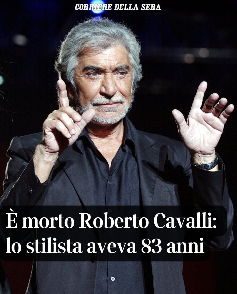 R.I.P. Roberto Cavalli. An Italian fashion icon left this world today🙏 you will be remembered for your outstanding designs and your feline interpretation of womanhood. #italianicon