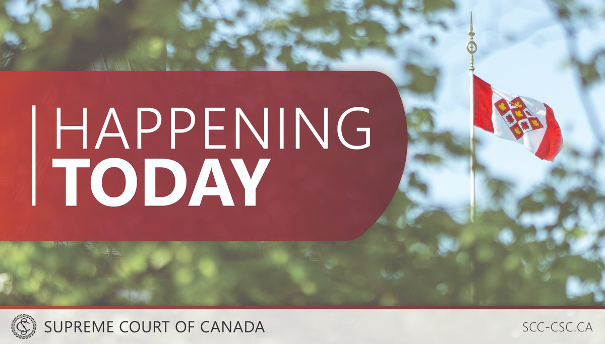 Today at 9:00 a.m. ET, the Court will hear TransAlta Generation Partnership, et al. v. His Majesty the King in Right of the Province of Alberta, et al. - and - Roland Nikolaus Auer v. Aysel Igorevna Auer, et al. Watch live: scc-csc.ca/case-dossier/i…
