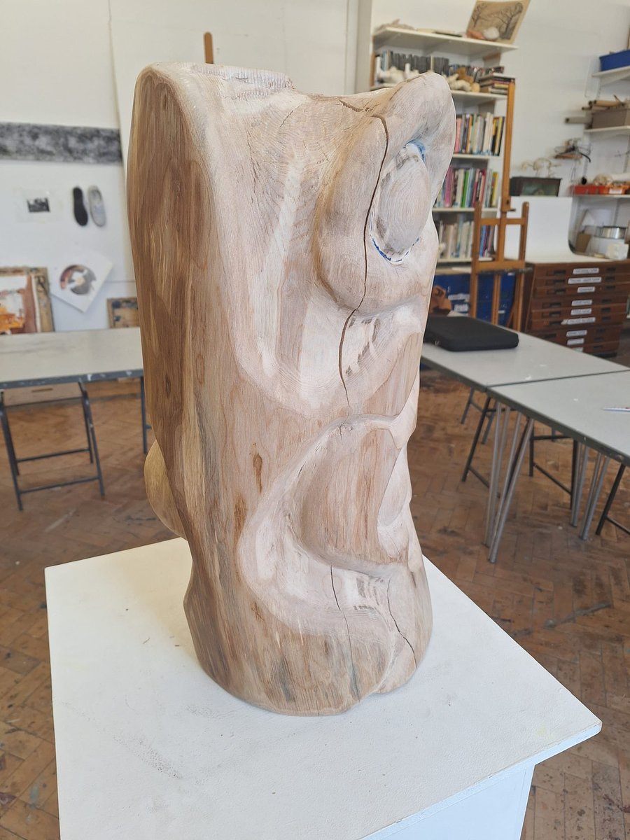 I’m so proud of my 16 yr old son. He must have spent 100 hours carving this oak log for his art homework. His inspiration is Constantin Brancusi #artstudent