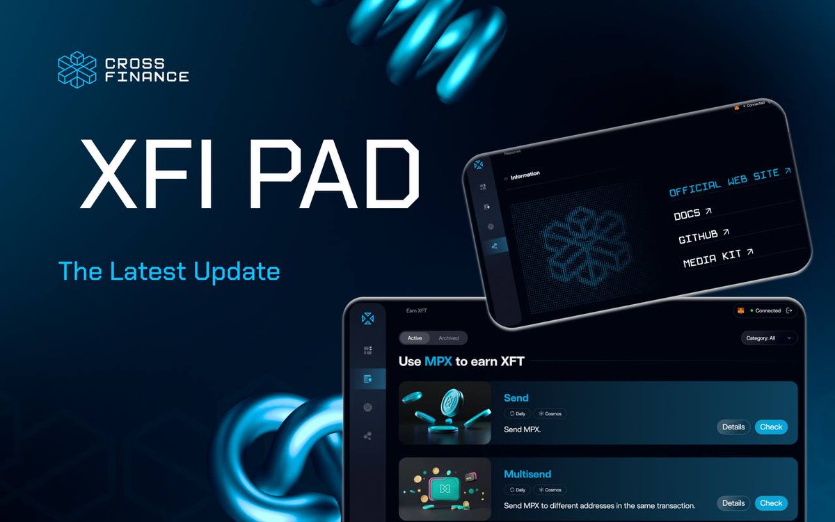 Introducing the Latest Update: XFI Pad ❤️

We are pleased to announce the recent update to our XFI Pad platform, bringing significant improvements to enhance your interaction experience and support the functionality of the CrossFi Chain during Testnet.

We've added a new task in…