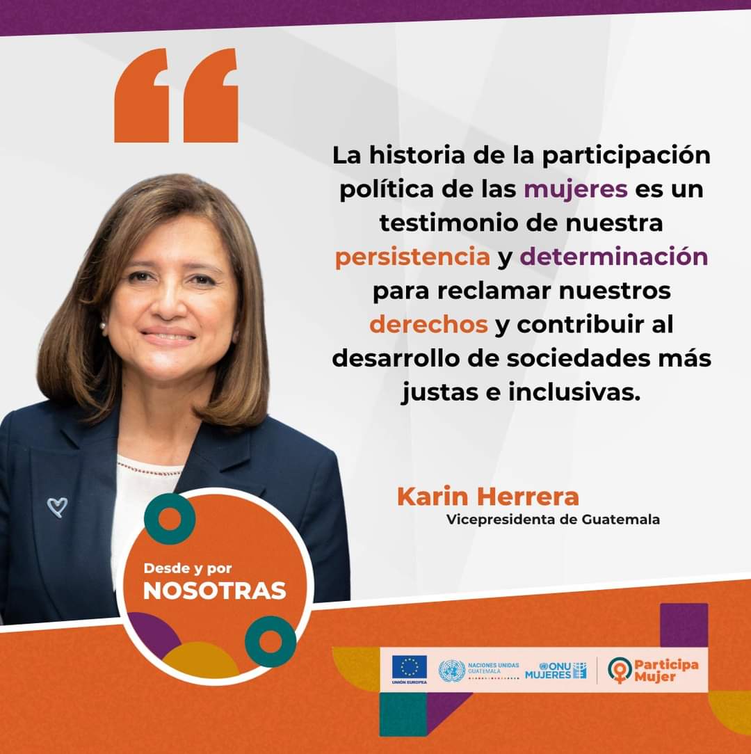 Palabras de la excelentísima Sra. @KarinHerreraVP, vicepresidenta de Guatemala en el Seminario Internacional #DesdeYporNosotras del Proyecto #ParticipaMujer financiado por @UEGuatemala