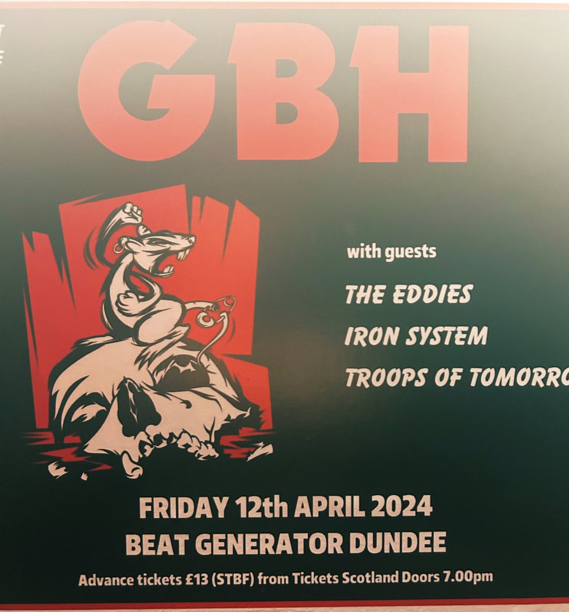 Tonight’s original live music entertainment with @gbhuk in Dundee at the best generator!