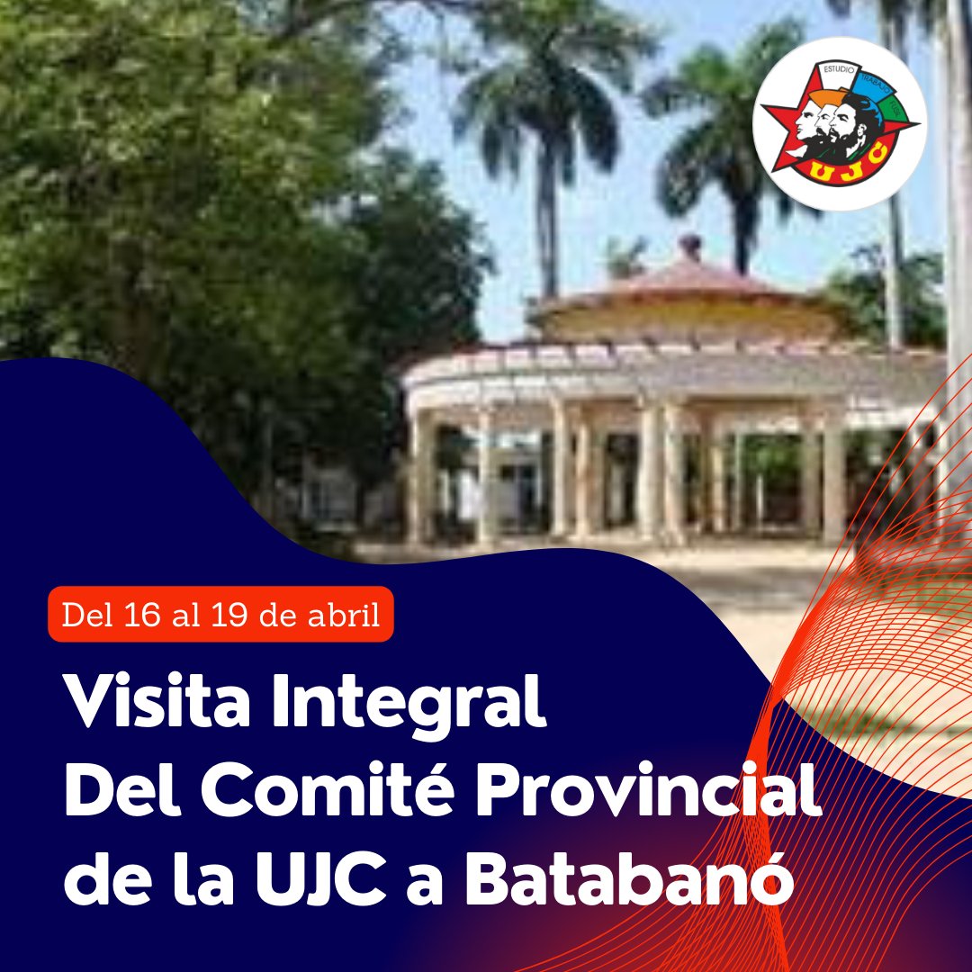 La próxima semana estaremos en #Batabanó , el vínculo con los Comité de Bases, la identificación de reservas, y el trabajo político ideológico serán los objetivos de la visita Integral. #UJC #Mayabeque #Cuba