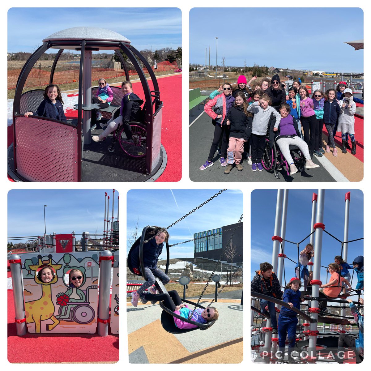 A fun time for all on this sunny Friday ☀️ What a great day for a walk around the pond to enjoy this beautiful playground @StTeresasSchoo1 @CityofStJohns