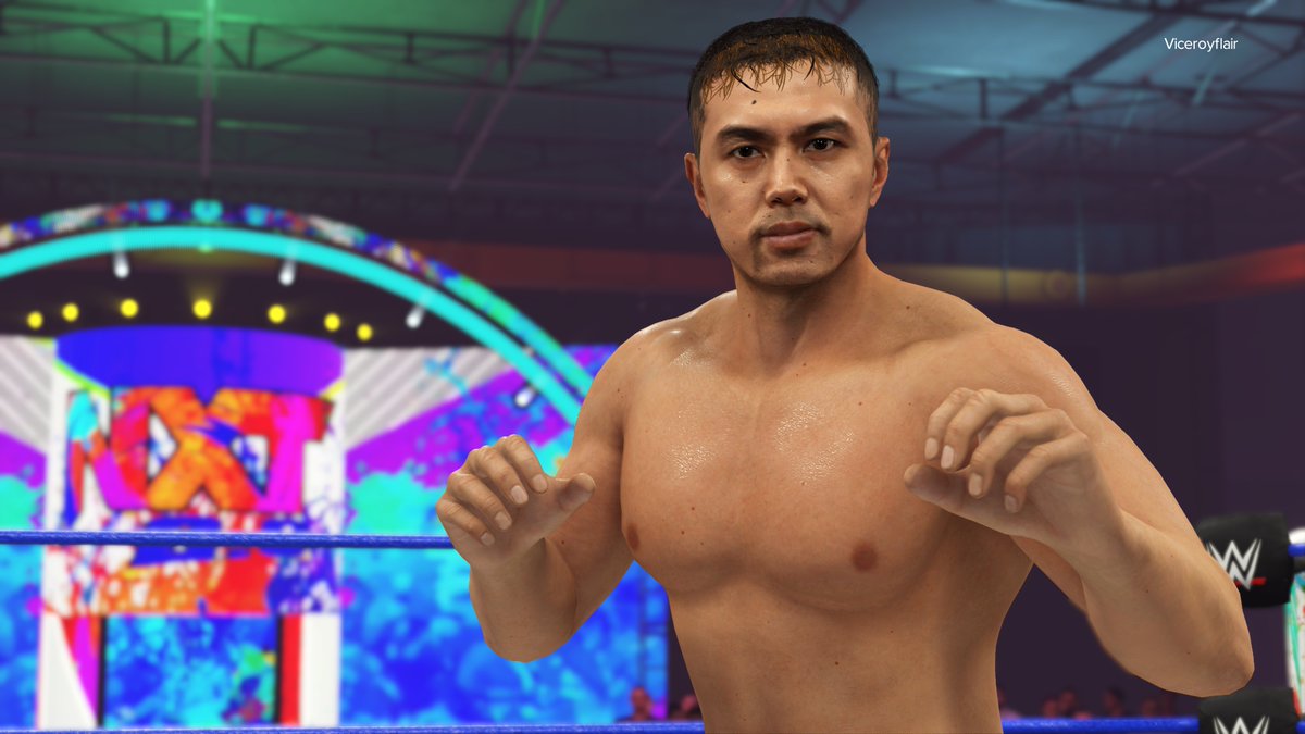 Taka Michinoku uploaded to #WWE2K24 . Use hashtag ViceroyFlair to download. Includes moveset and crowd signs by me. Credits: -@WhatsTheStatus for double hair template -@DX4LIFEE for face texture -@NickBreakerNCO for hair fringes