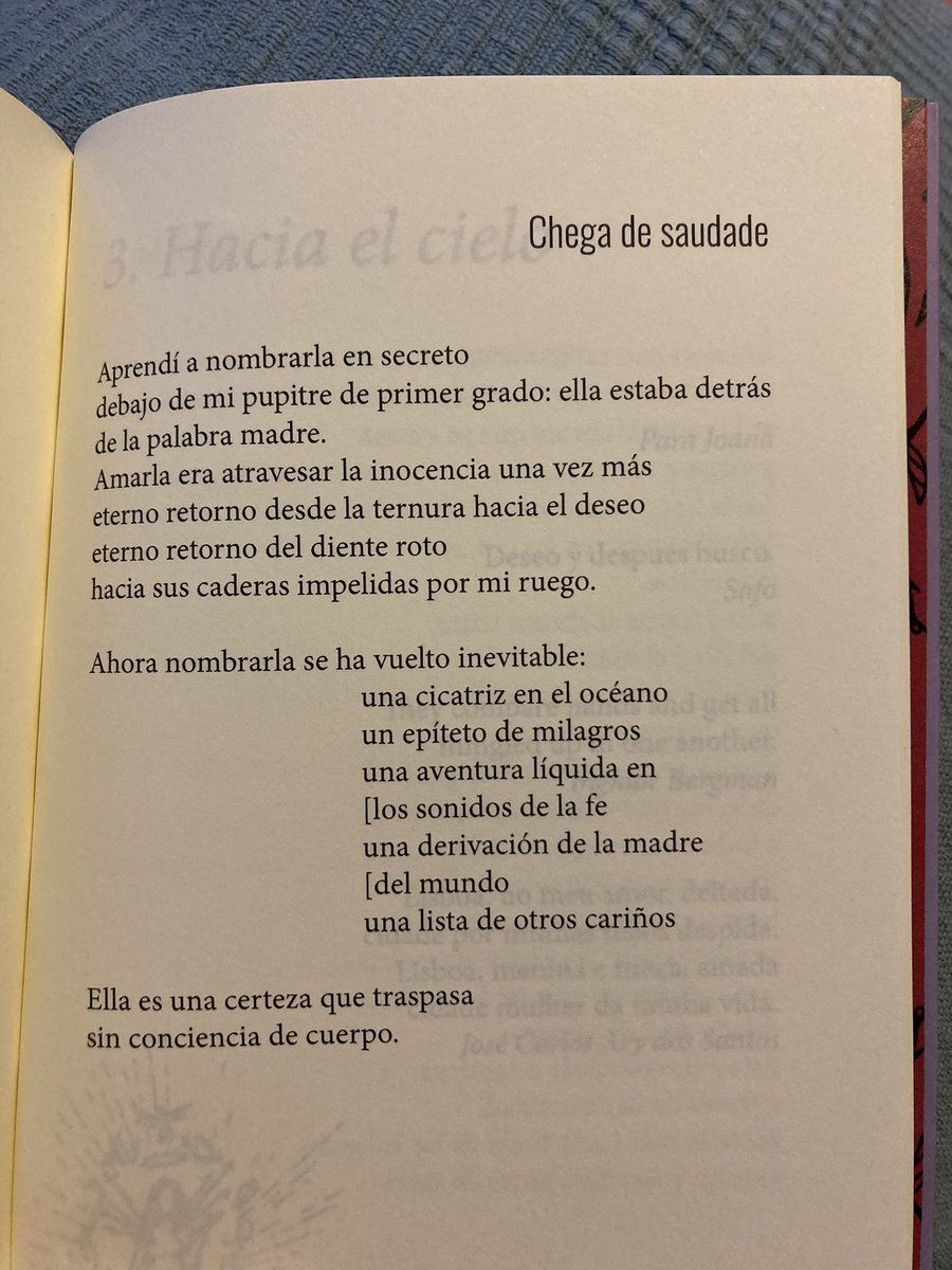 El bello poema de hoy es de @Filoloca_ tomado de su poemario “Ayes del destierro” (2021) publicado por @LiberoEditorial #unpoemaaldía
