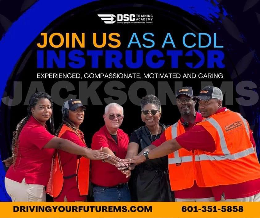 Hiring CDL instructors in Holmes County. 601-259-6770. 3 years OTR experience required.