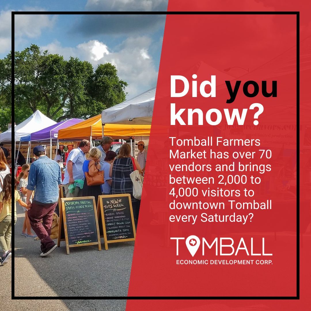 This is one-of-a-kind outdoor experience to have cottage foods and artisanal items from local vendors. ✨ #FarmersMarket #TomballTX #VisitTomball #TomballTexas #Tomball #TexasSmallTown #SmallTownCharm #hometownwithaheart